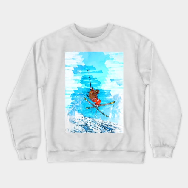 Cross Skier Jump Abstract. For ski lovers. Crewneck Sweatshirt by ColortrixArt